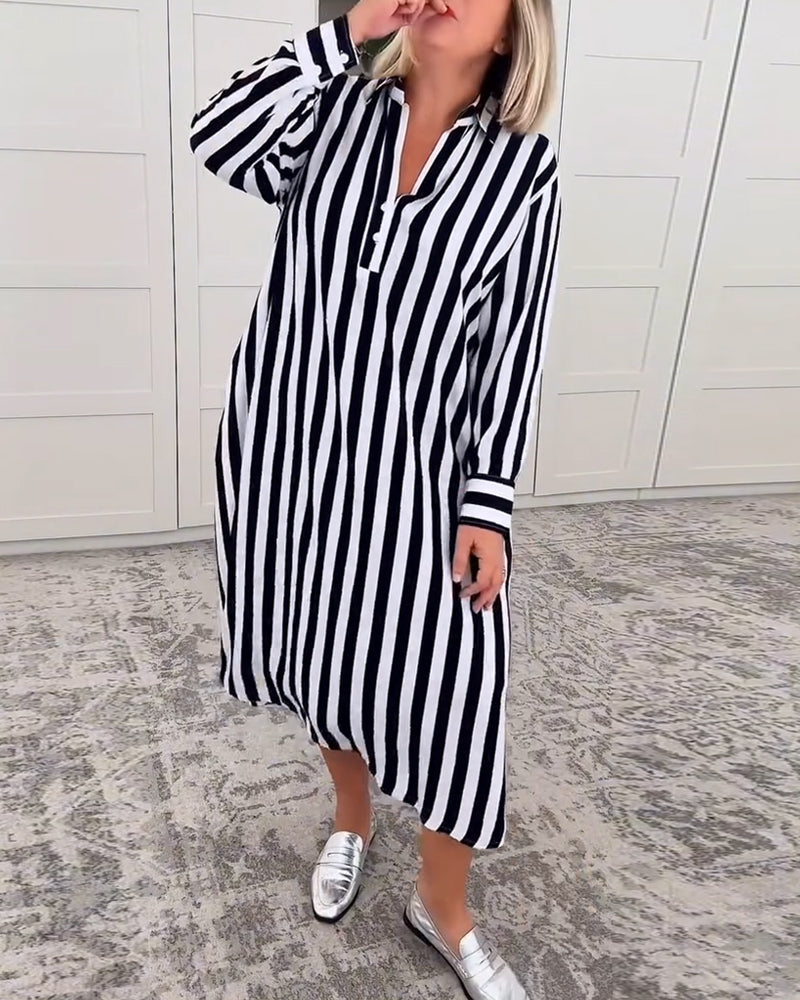 Myla | Dress Lapel Striped Pocket