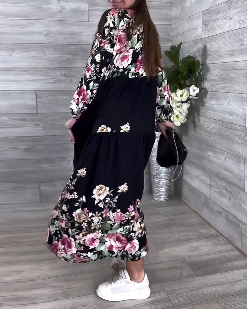 Myla | Dress Floral Pattern Casual Lantern Sleeves