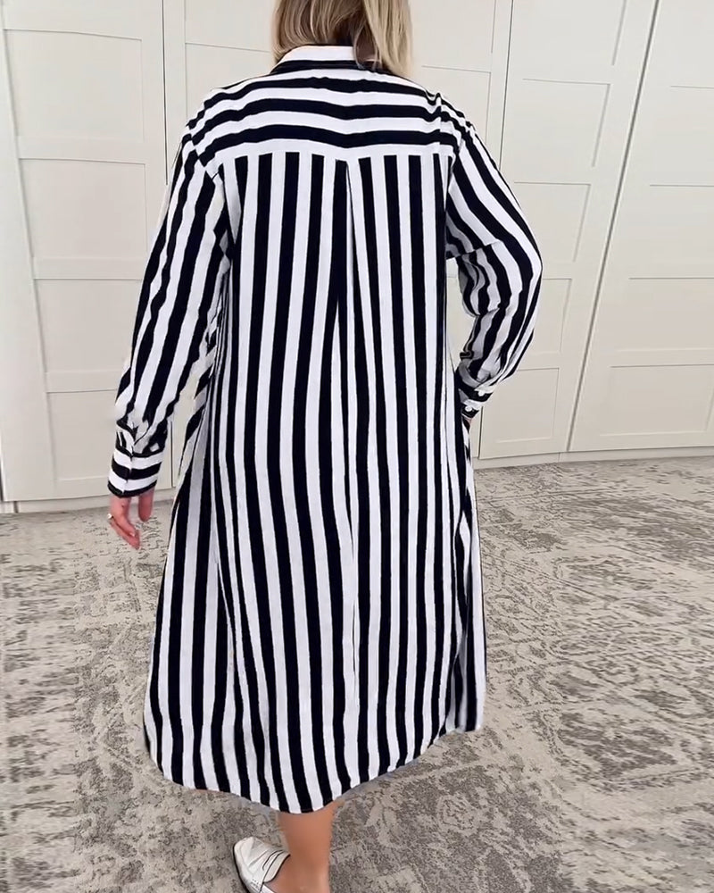 Myla | Dress Lapel Striped Pocket