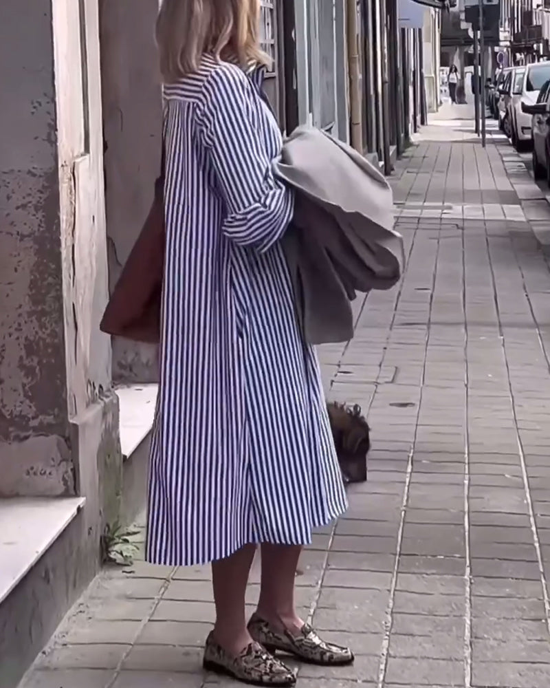 Myla | Striped Dress with Flap Pocket