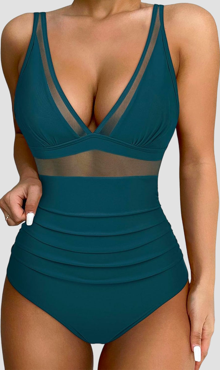 Myla | Women Sexy Mesh Tummy Control Swimsuit Push Up High Waisted Bathing Suit