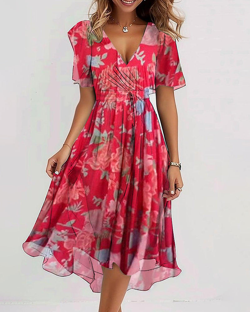 Myla | Pleated Floral Dress for Women Made of Lace