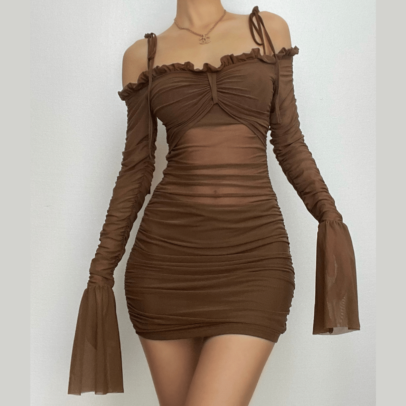 Myla | Long Sleeve Ruffle Mini Dress