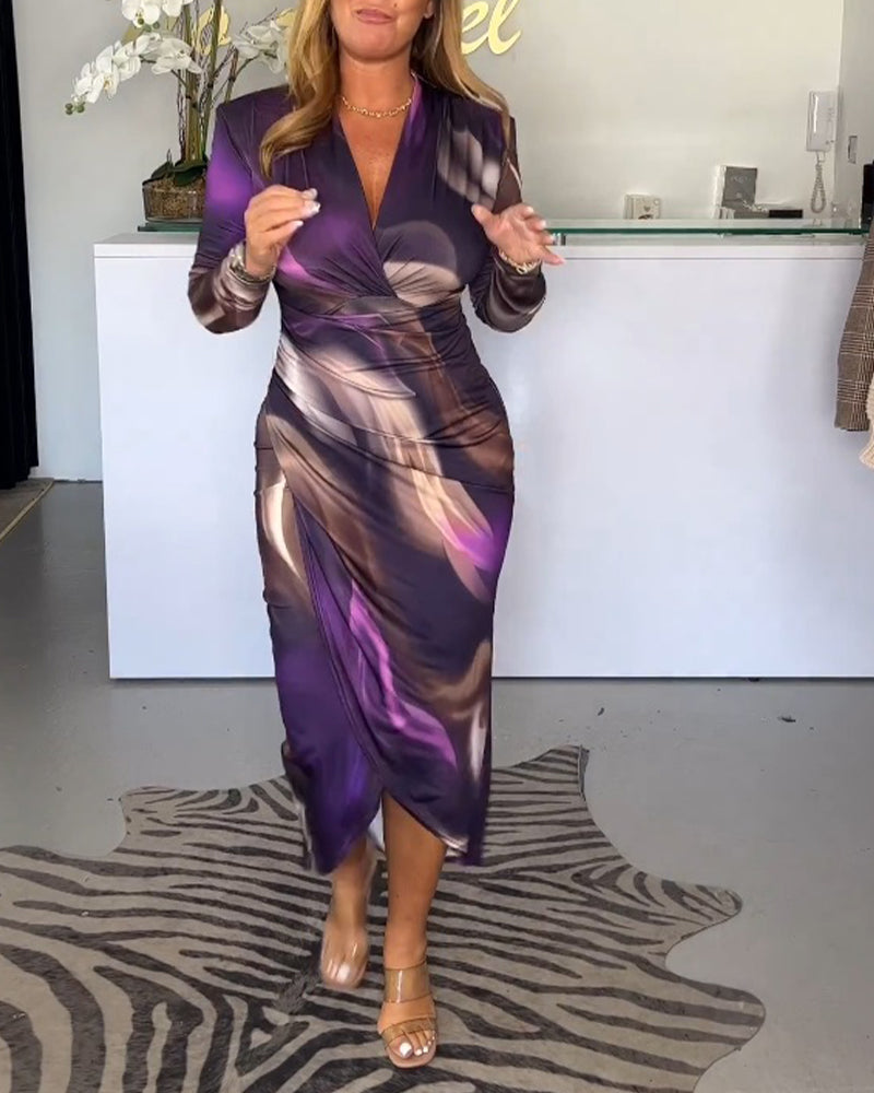 Myla | Elegant Midi Dress with Long Sleeve for Women