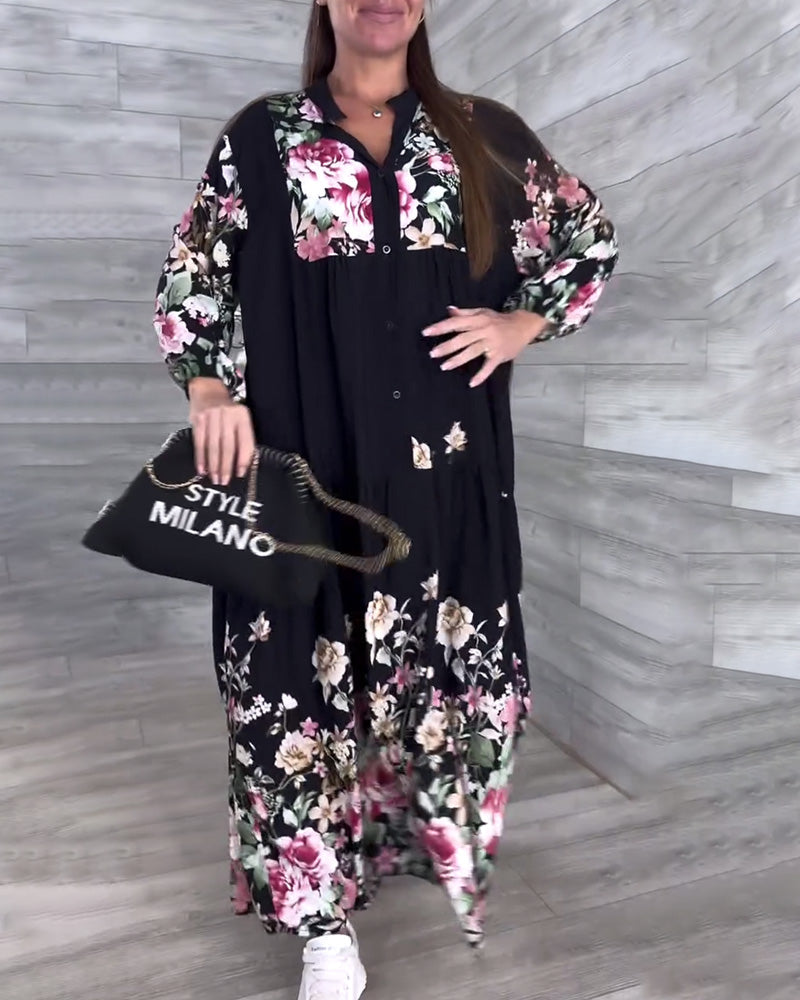 Myla | Dress Floral Pattern Casual Lantern Sleeves