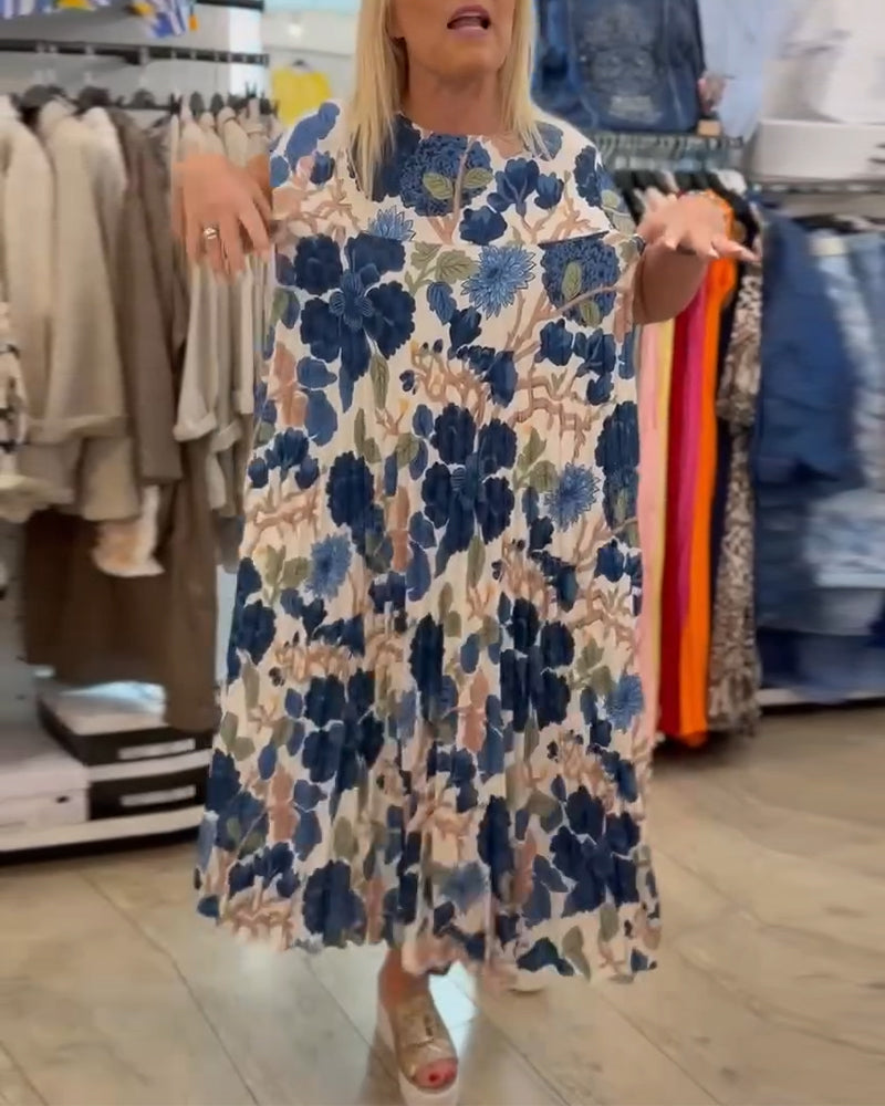 Myla | Dress Round Neck Floral Pattern Elegant