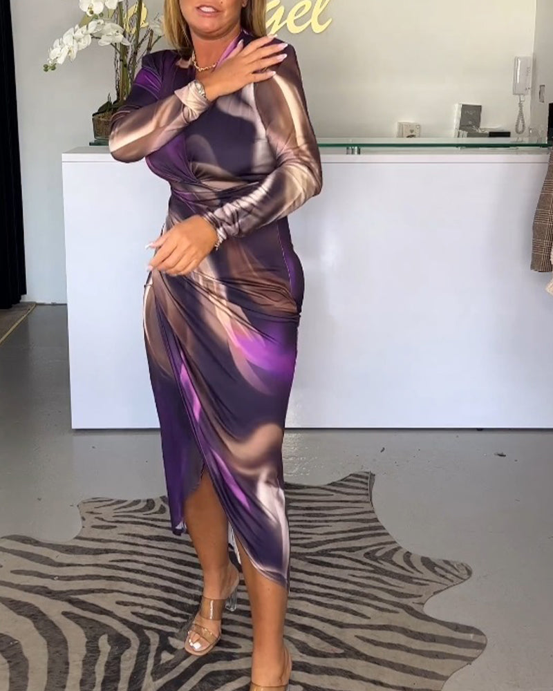 Myla | Elegant Midi Dress with Long Sleeve for Women