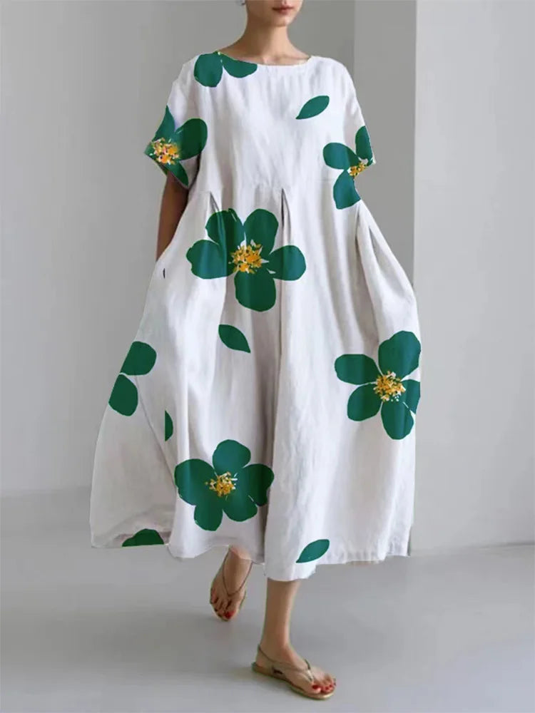 Myla | Julie Casual, Loose Floral Dress with Round Neckline for Women In Spring and Summer