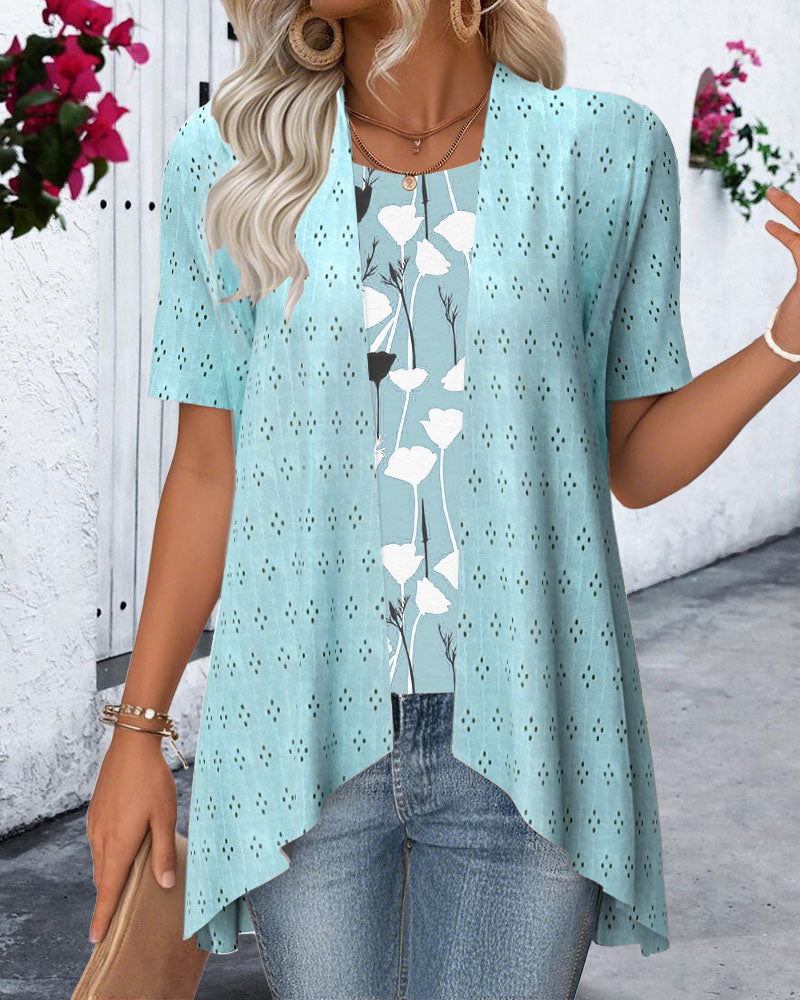 Myla | Blouse Fake Two Piece Printed