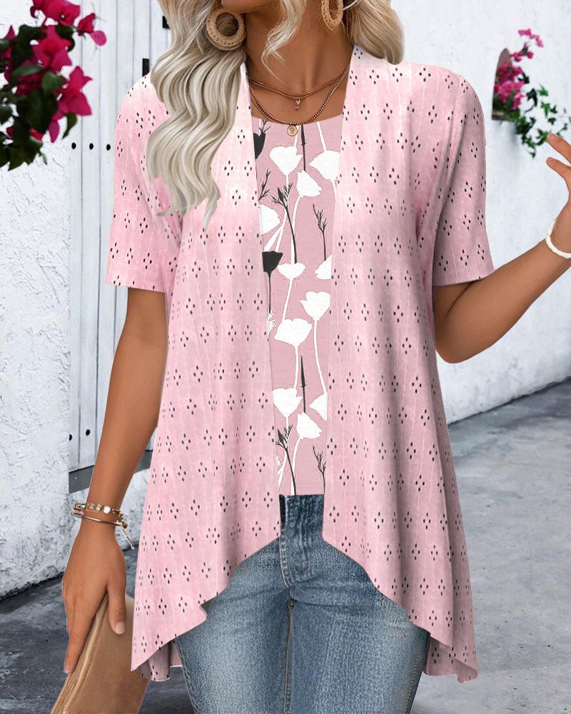 Myla | Blouse Fake Two Piece Printed