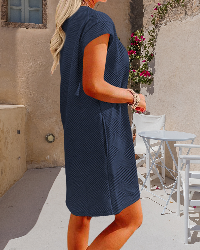 Myla | Short Sleeve Dress with Round Neck and Pocket