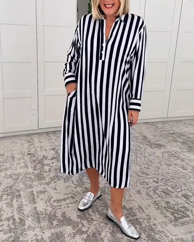 Myla | Dress Lapel Striped Pocket