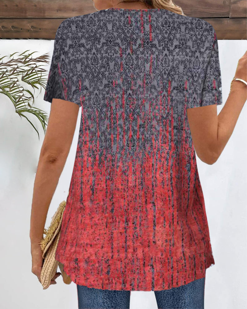 Myla | Blouse Fake Two-Piece Short-Sleeved Irregular