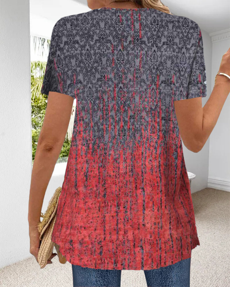 Myla | Blouse Fake Two-Piece Short-Sleeved Irregular