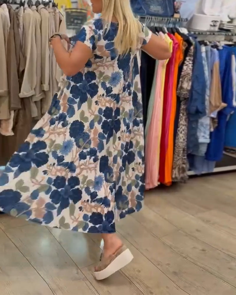 Myla | Dress Round Neck Floral Pattern Elegant