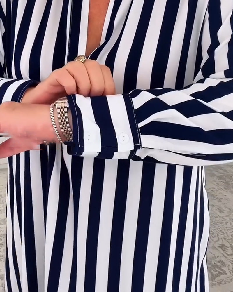 Myla | Dress Lapel Striped Pocket