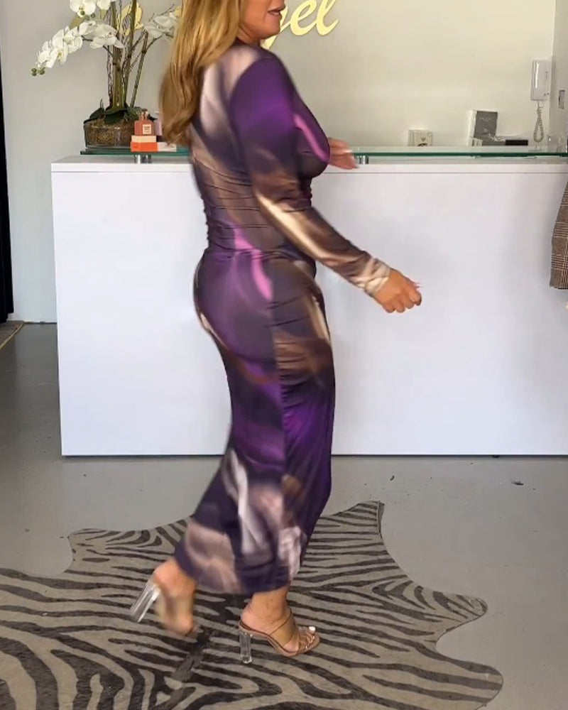 Myla | Elegant Midi Dress with Long Sleeve for Women