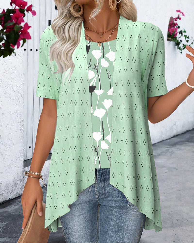 Myla | Blouse Fake Two Piece Printed