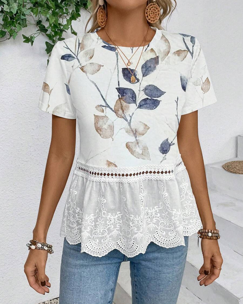 Myla | Blouse Round Neck Hole Stitch