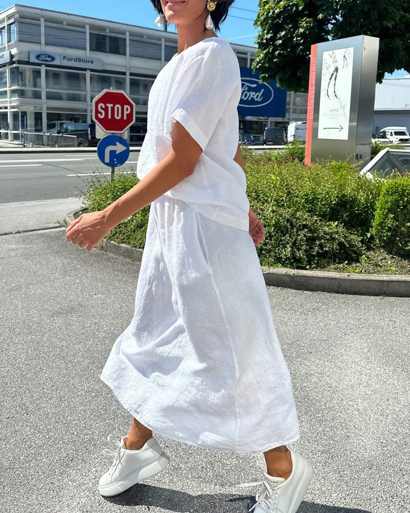Myla | Set Solid Color Cotton and Linen Casual