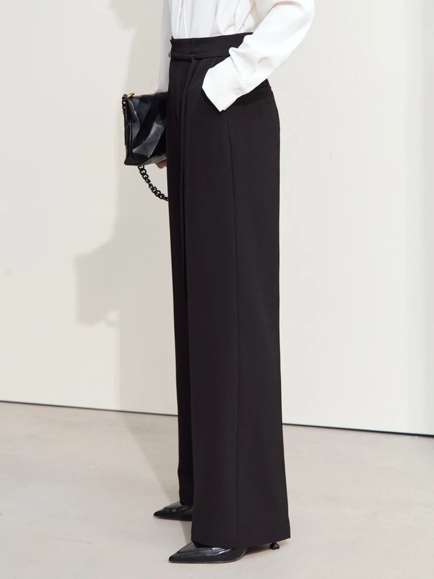 Loose Blazer and High-Waist Wide-Leg Pants Set