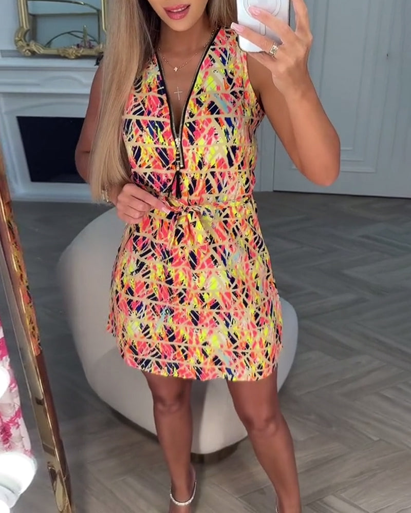 Myla | Dress Halfzip Sleeveless Floral
