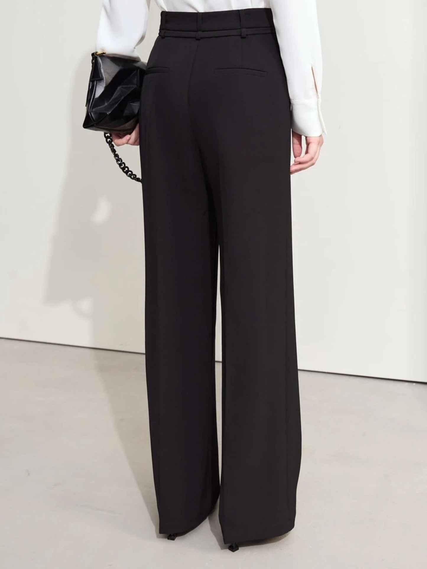 Loose Blazer and High-Waist Wide-Leg Pants Set