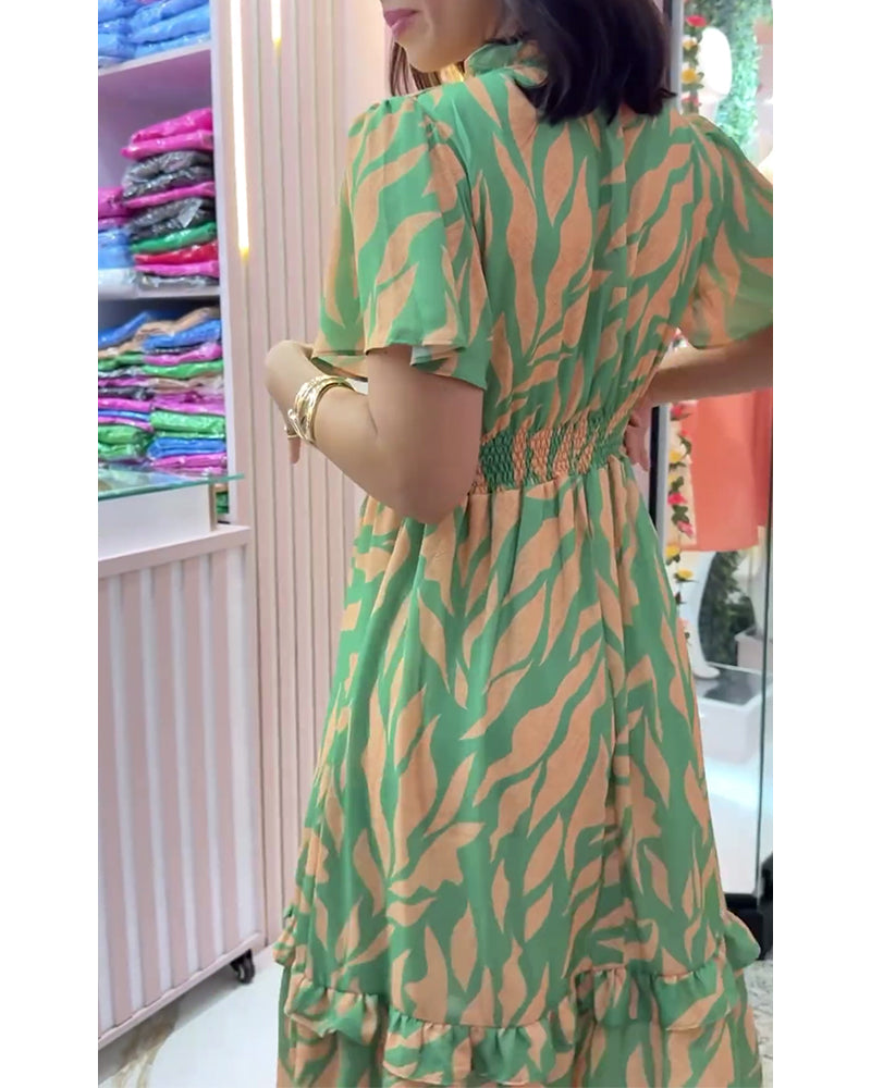 Myla | Elegant Dress with Waist Print