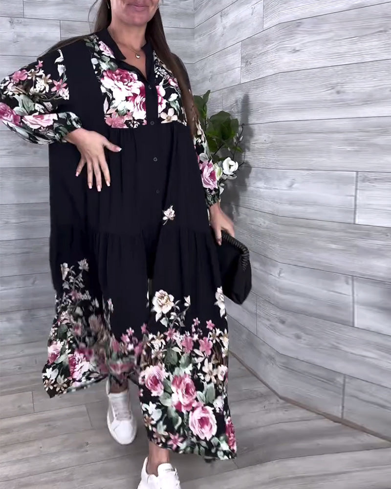 Myla | Dress Floral Pattern Casual Lantern Sleeves
