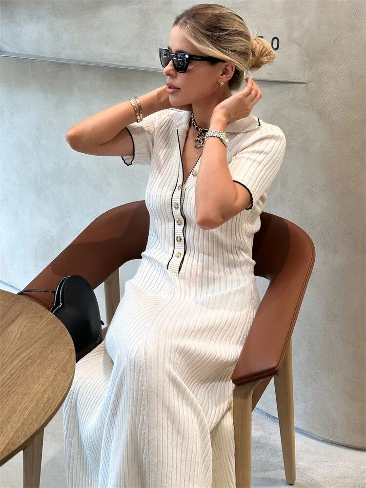 Myla | Knitted Rib Slim Maxi Dress