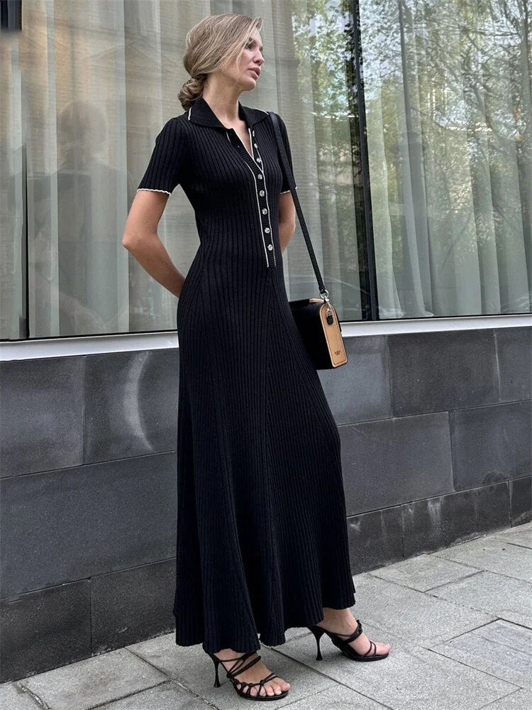 Myla | Knitted Rib Slim Maxi Dress