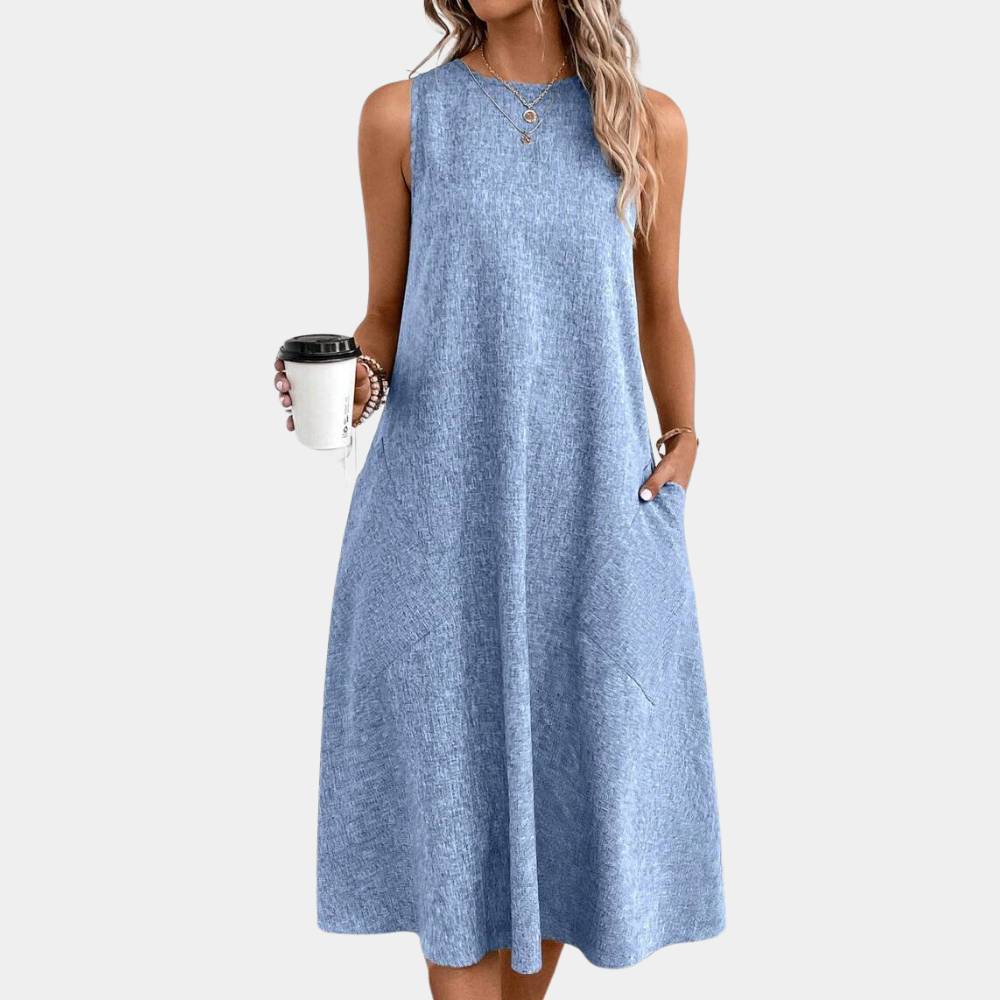 Myla | Simple Summer Dress with Round Neck for Women
