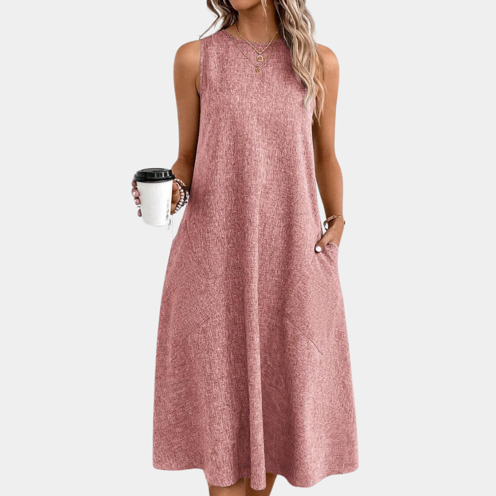 Myla | Simple Summer Dress with Round Neck for Women