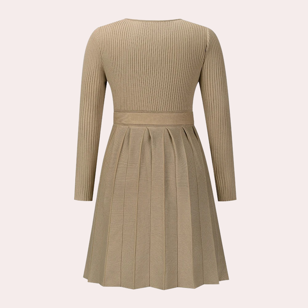 Myla | Elegant Summer Midi Dress with Pleating for Women