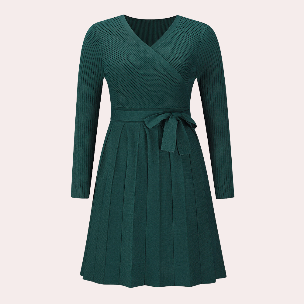 Myla | Elegant Summer Midi Dress with Pleating for Women