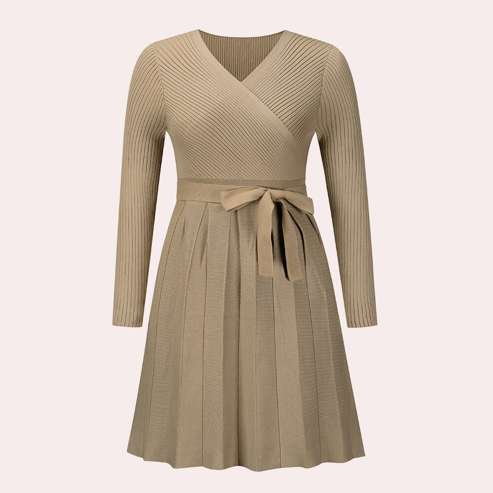 Myla | Elegant Summer Midi Dress with Pleating for Women