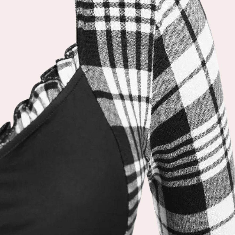 Myla | Checked Long Sleeve Spring Dress for Women