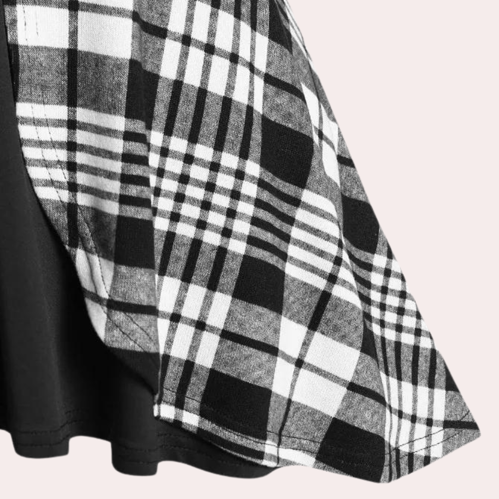 Myla | Checked Long Sleeve Spring Dress for Women