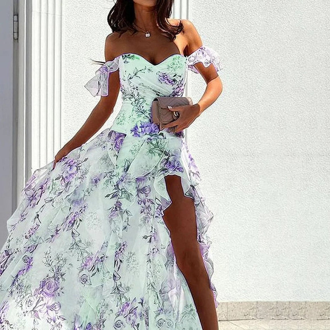 Myla | Elegant Tube-Top Summer Dress with Split