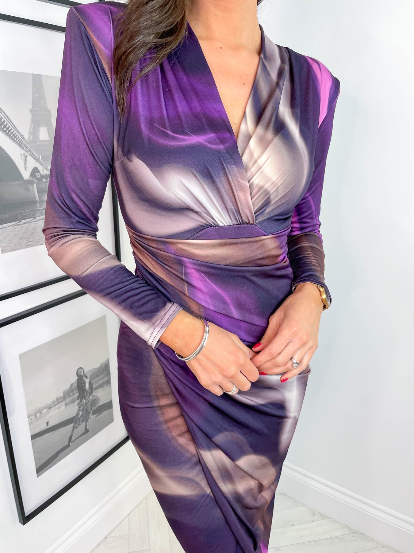 Myla | Elegant Midi Dress with Long Sleeve for Women