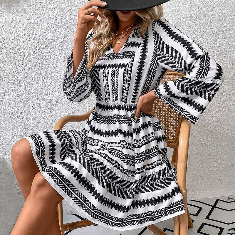 Myla | Boho Style V-Neck Dress for Women
