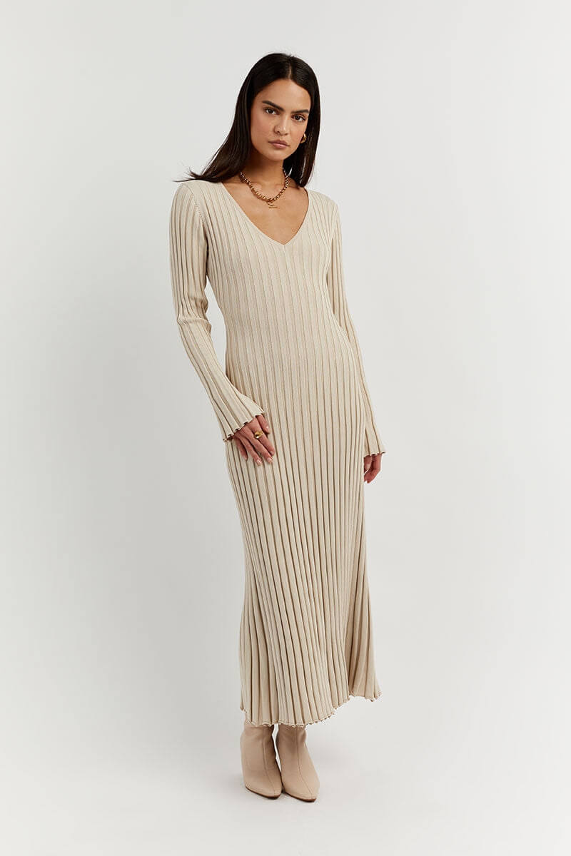 Myla | Elegant Long Sleeve Dress with Pillar Design for Women
