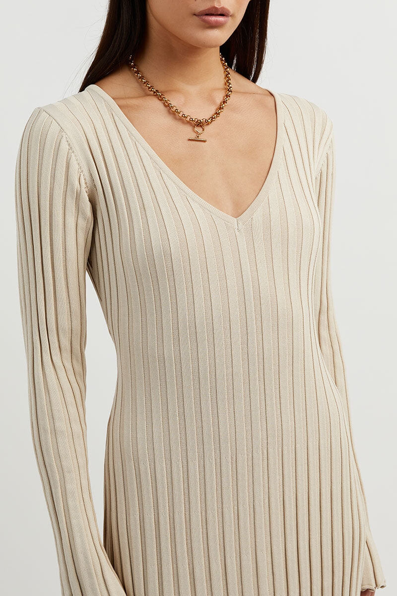 Myla | Elegant Long Sleeve Dress with Pillar Design for Women