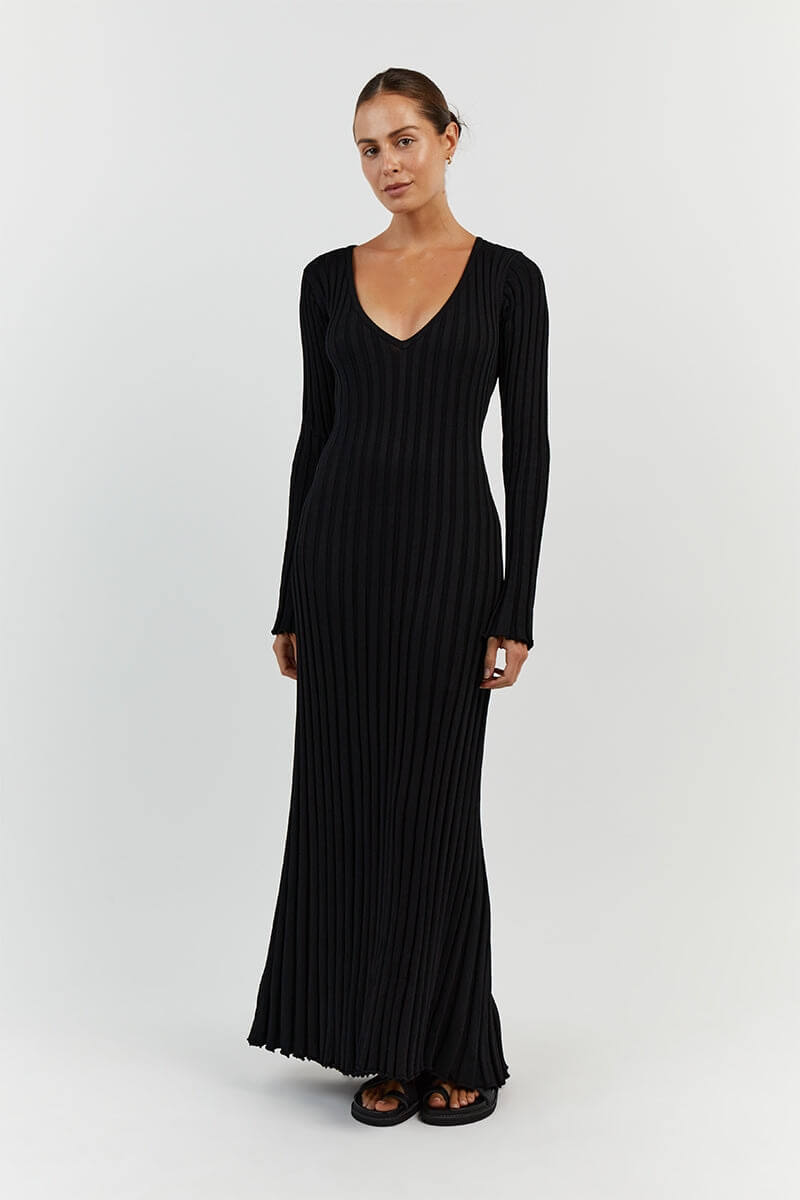 Myla | Elegant Long Sleeve Dress with Pillar Design for Women