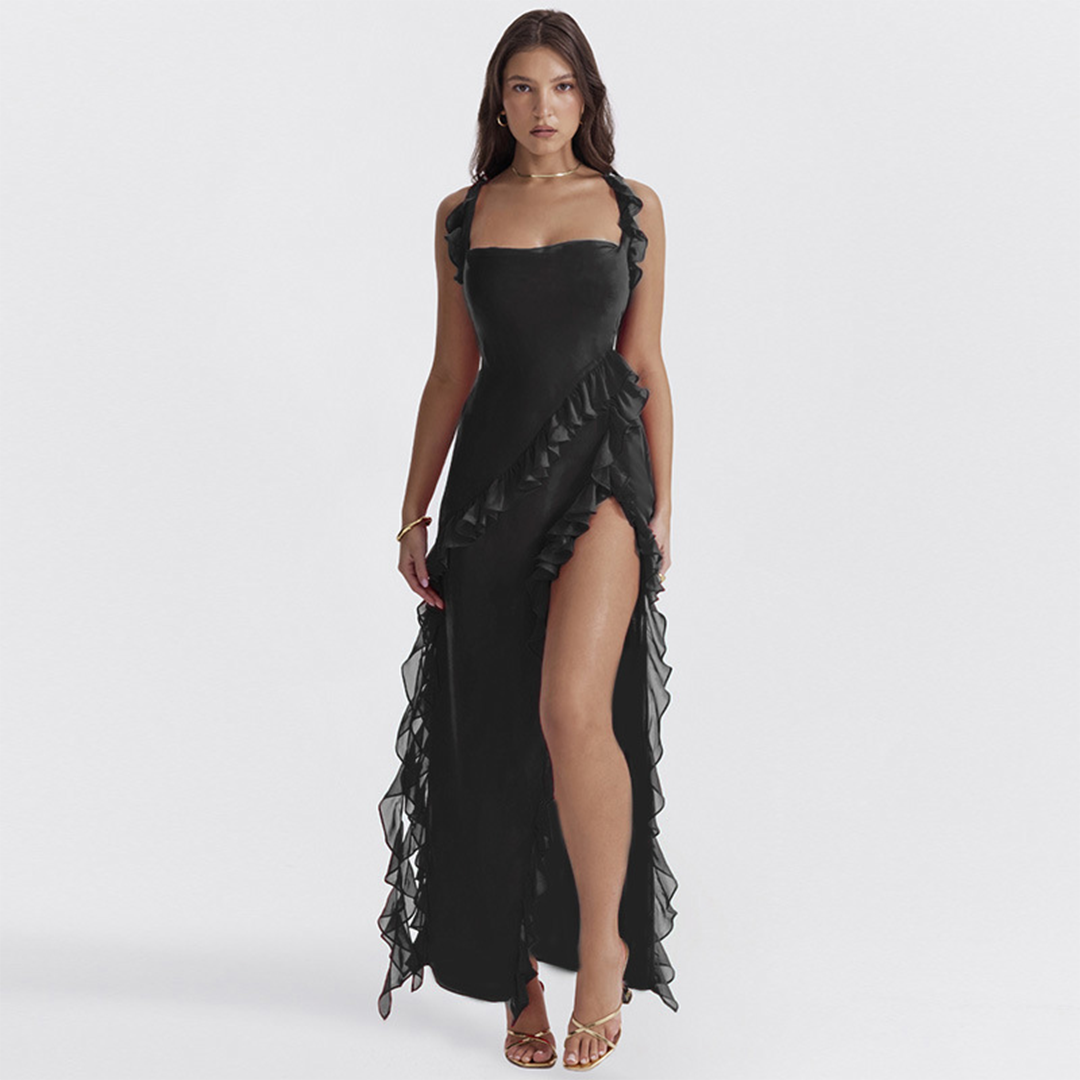 Myla | Summer Ruffle Maxi Dress with Slit