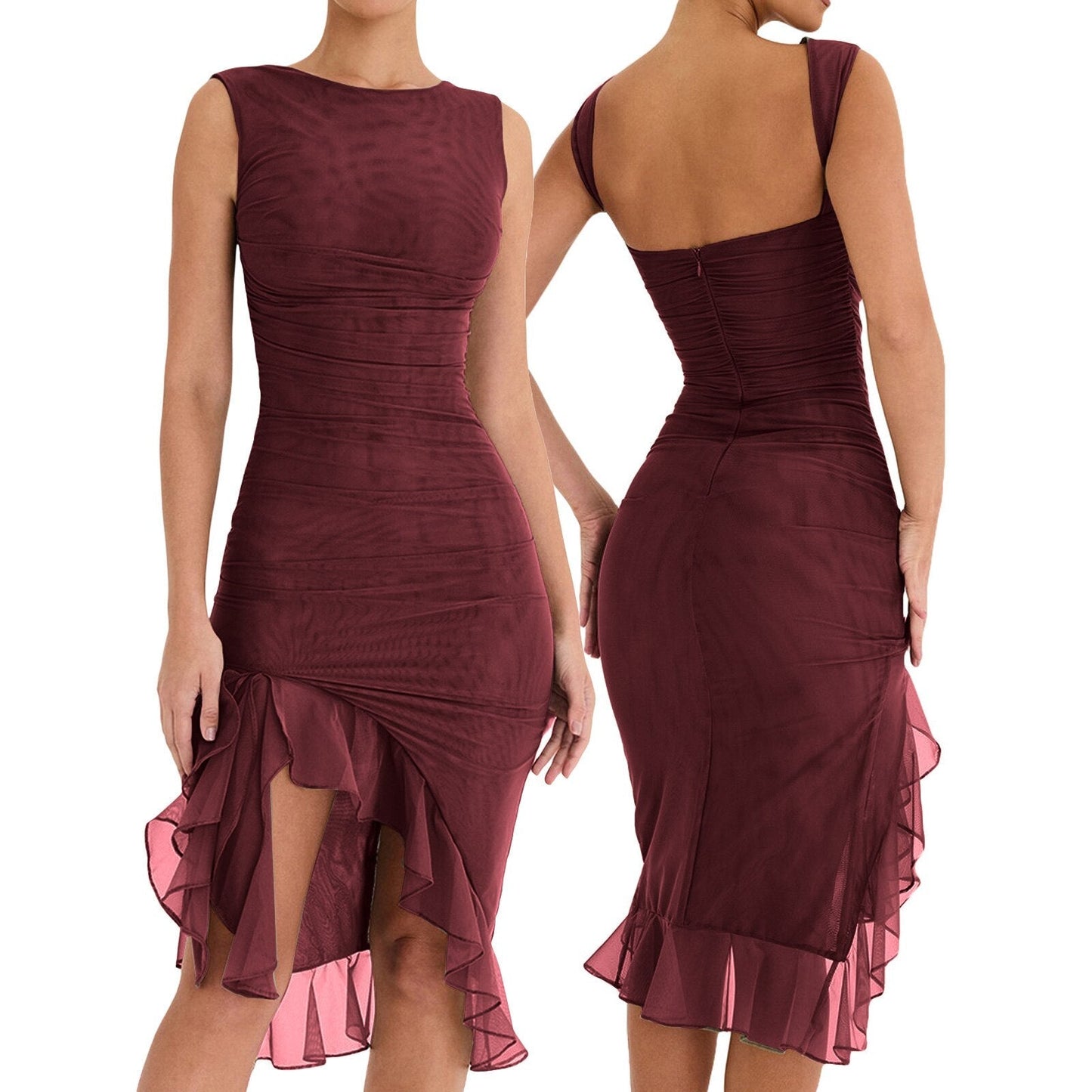 Myla | Sleeveless Ruffle Lace Summer Dress