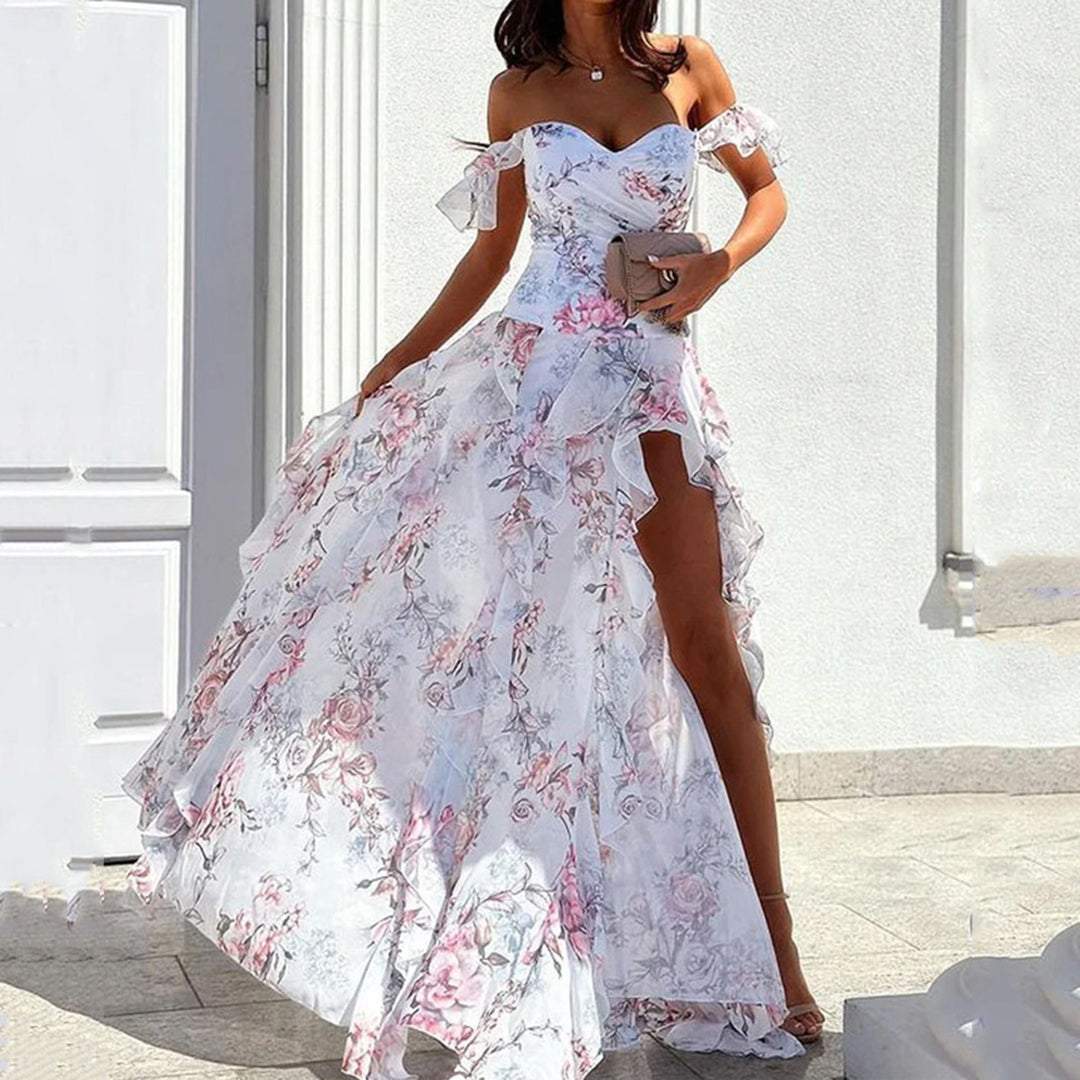 Myla | Elegant Tube-Top Summer Dress with Split