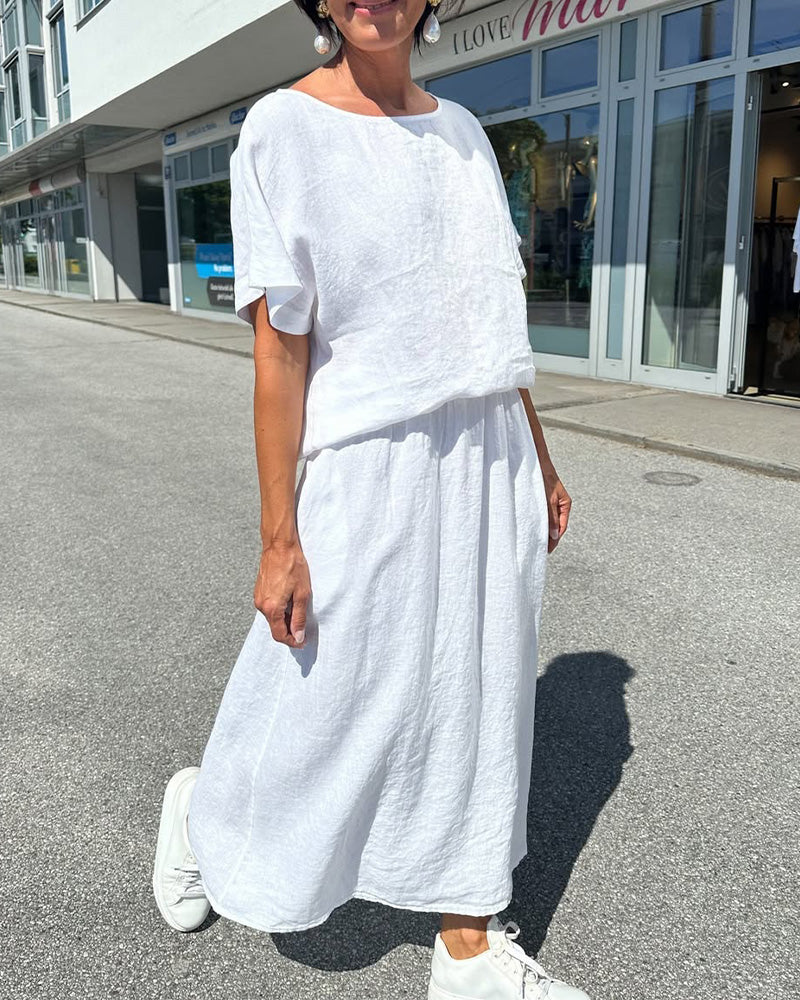 Myla | Set Solid Color Cotton and Linen Casual