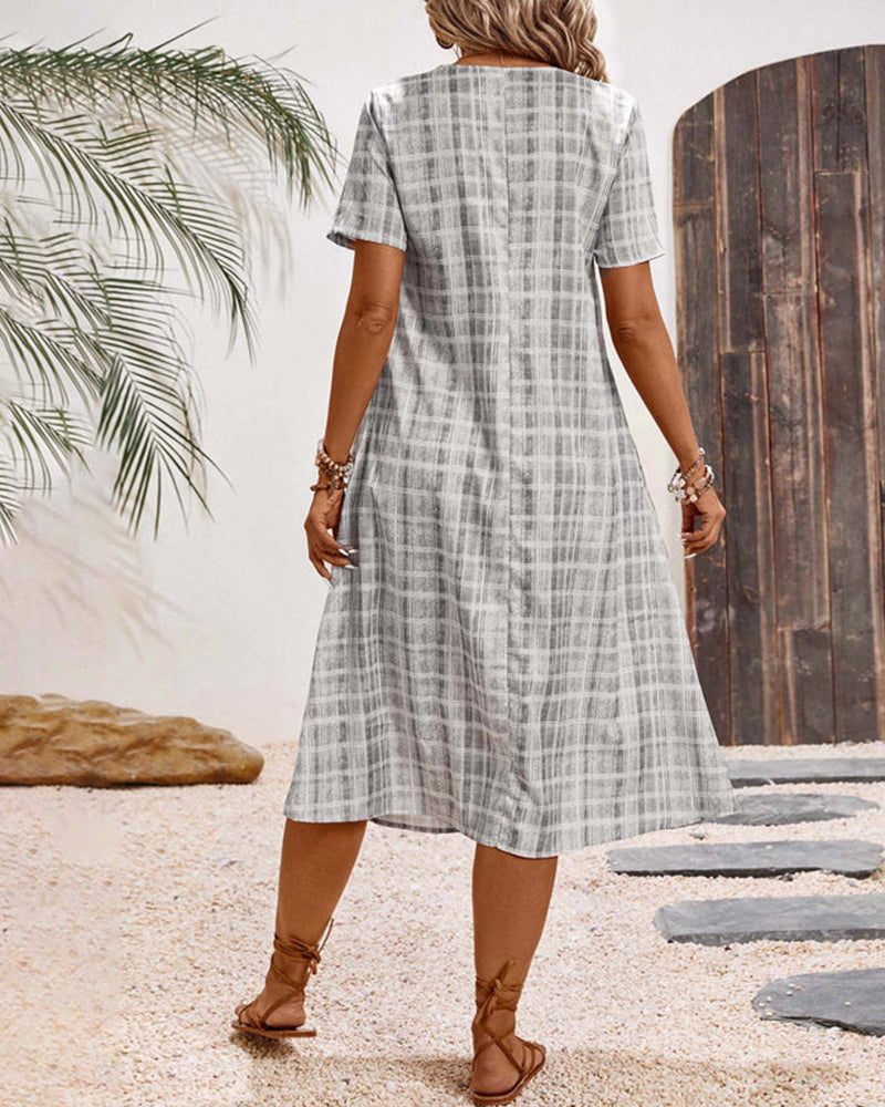 Myla | Dress Short Sleeve Checked Casual