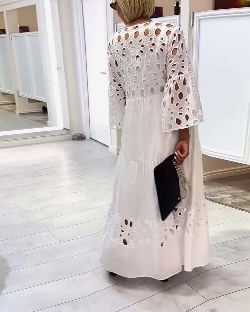 Myla | Dress Elegant Single-Color Lace Hole